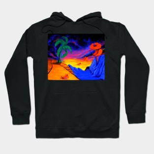 Tropical Trippy Hippie Flower Beach Sunset Hoodie